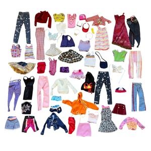 Y2K vtg Barbie clothes lot 2000s Accessories purse skirt shorts tops dress pants